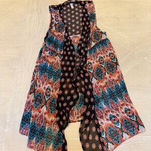 Xhilaration Colorful Patterned Vest kimono bohemian